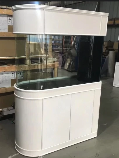 Warranty included 120 GALLON GLASS room divider peninsula aquarium fish tank set