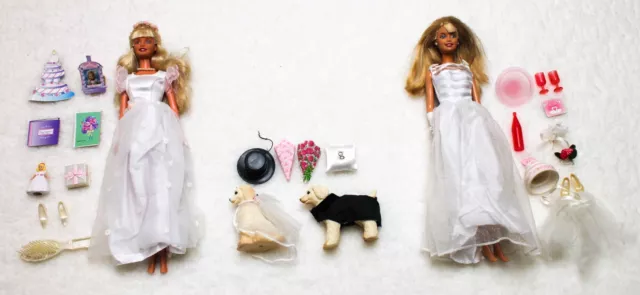 Lot of Barbies Quinceanera Bride & Groom Dogs Dream Wedding Barbie 2000 NO BOX Lot of Barbies Quinceanera Bride & Groom Dogs Dream Wedding Barbie 2000 NO BOX