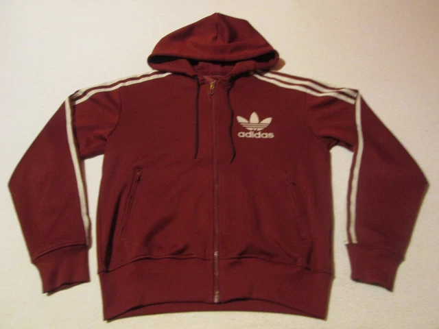 Veste à Capuche Adidas Originals Vintage – Taille Medium 180, Vert Et Blanc, Coupe Vent, Occasion Très Bon état