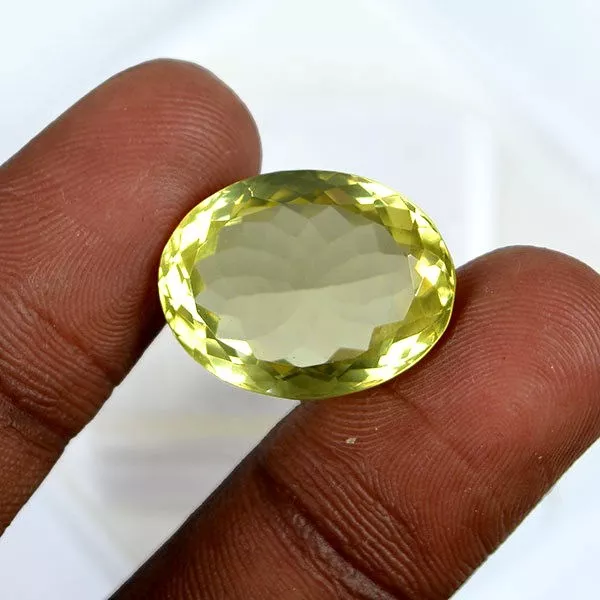 14.70 Cts Simmering Natural Lemon Quartz Oval Cut Loose Gemstone 2