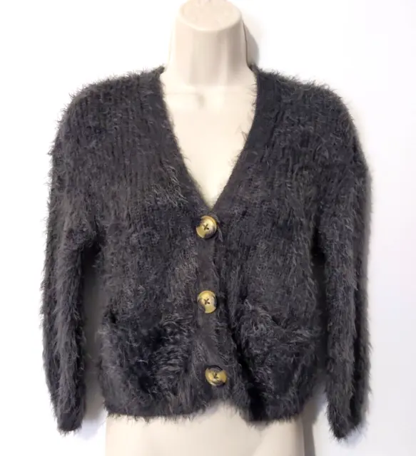 Zara Knitwear Girls Winter/Fancy Collection Fuzzy Button Cardigan Sz 10 Years