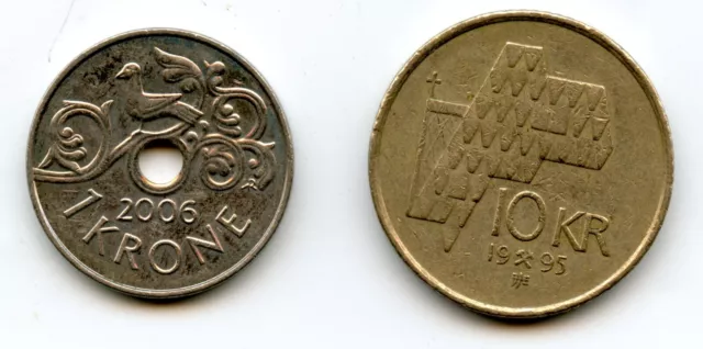 Norway 1995 & 2006, 5 & 10 Krone