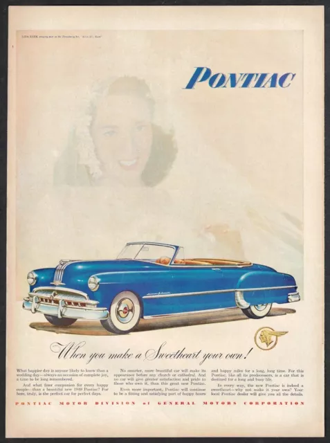 1949 PONTIAC CONVERTIBLE Print Ad "When you make a Sweetheart your own!"