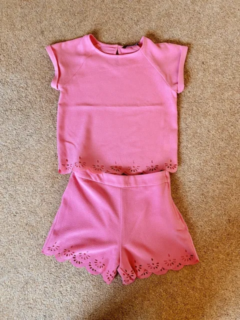 Asda George girls Pink top and shorts set age 9 - 10 years - GORGEOUS