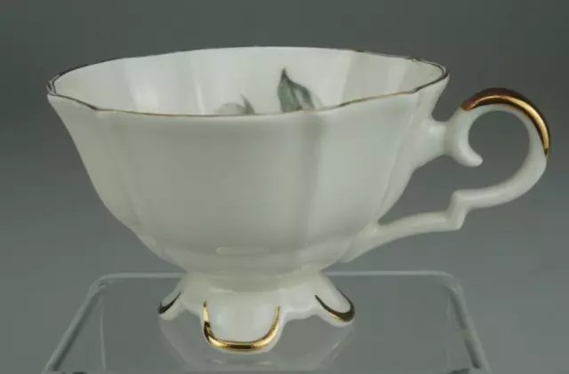 Vintage Alka Kunst Bavaria Footed Demitasse Cup in Moss Rose White QK19