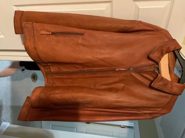 Skully leather jacket western 4x brown zip