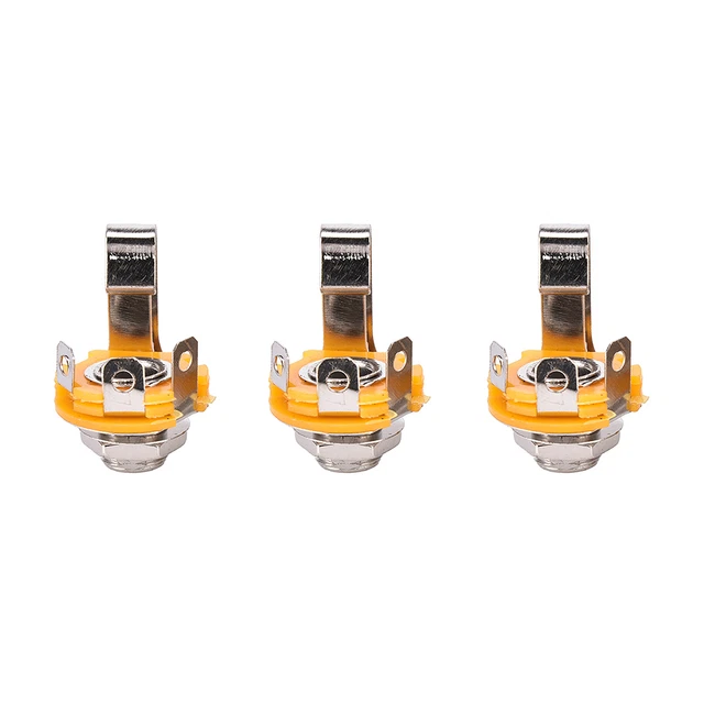 10pcs/Set Mono 1/4" 6.35mm ID Socket Jack Connector Panel Mount Guitar PlatN.zy