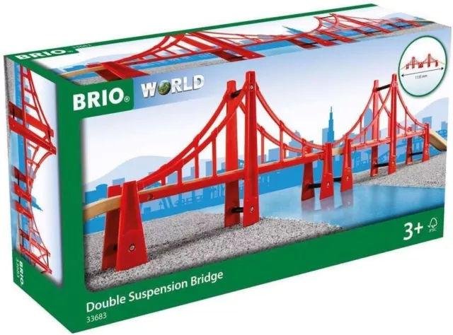 BRIO 33683 Double Suspension Train Bridge for Kids Age 3 Years Up - Compatible w