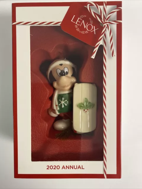 Mickey Mouse Lenox 2020 Annual Disney Let It Snow Mickey Christmas Ornament New