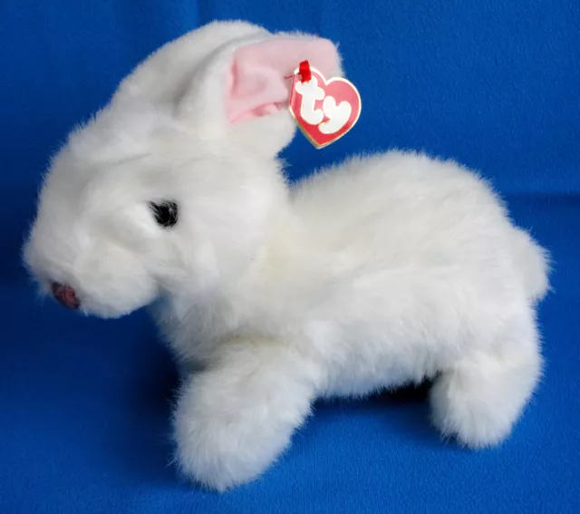 selten! WEISSES HASE KANINCHEN weiches Plüschtier ❤️ TY BEANIE BUDDY BUDDIES KLASSISCH 1997