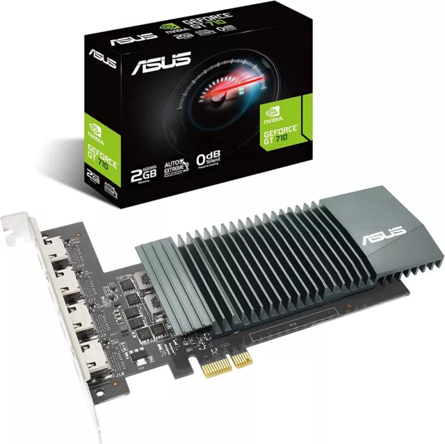 ASUS NVIDIA GeForce GT 710 Graphics Card (PCIe 2.0, 2GB GDDR5 Memory, 4x HDMI Po