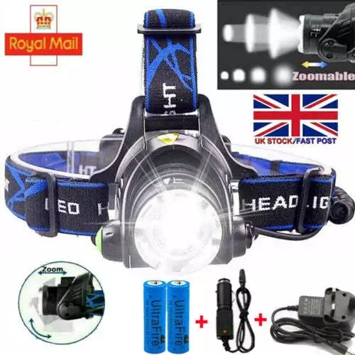 Outdoor Powerful Rechargeable LED Headlamp 350,000 Lumens Waterproof Head Torch