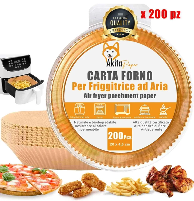 Carta per Friggitrice ad Aria 200 Fogli Antiaderente da Forno 20-24
