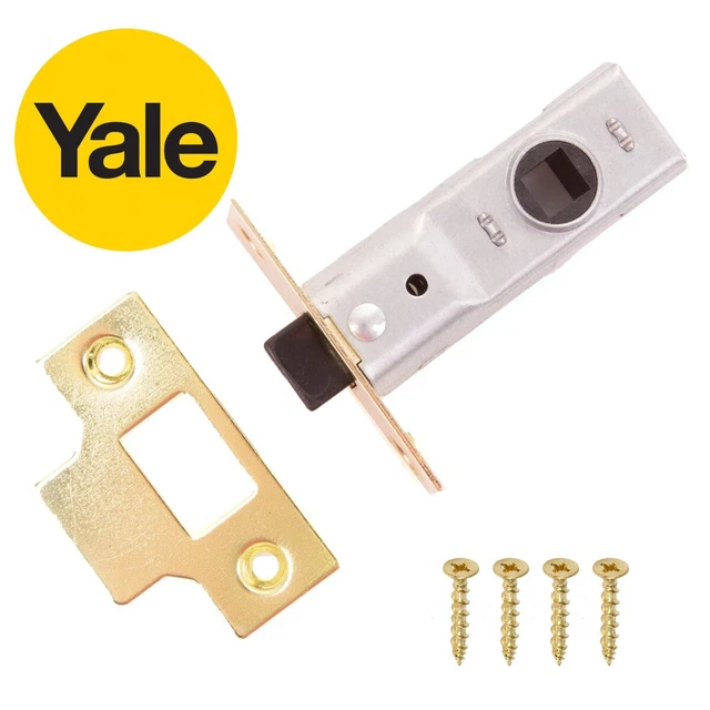 YALE TUBULAR MORTICE LATCHES Brass Internal Door Frame Catch + Screws 64mm/2.5"
