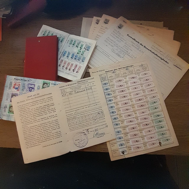 FDGB Ausweis DDR Konvolut Mitgliedsbücher und Kontrollkarten 1949-90