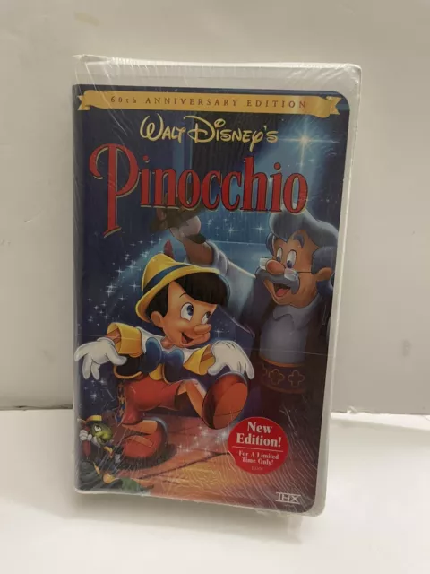 60th Anniversary Edition Walt Disneys Pinocchio VHS New Sealed
