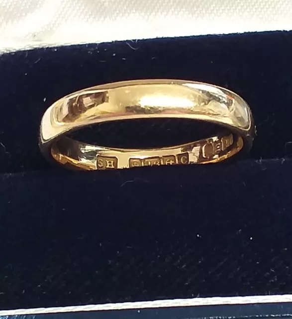 Vintage 18ct Yellow Gold Wedding Ring Circa 1927 Size P1/2  *4.13g