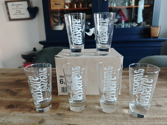 Lot de 6 grands verres imprimés teisseire ver.c1