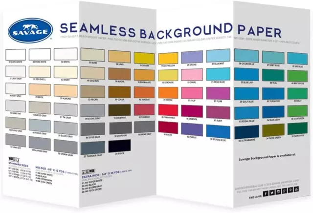 Seamless Background Paper Color Chart