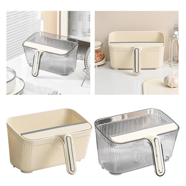 DESKTOP TRASH CAN with Wiper Countertop Garbage Bin, Waste Basket, 23.