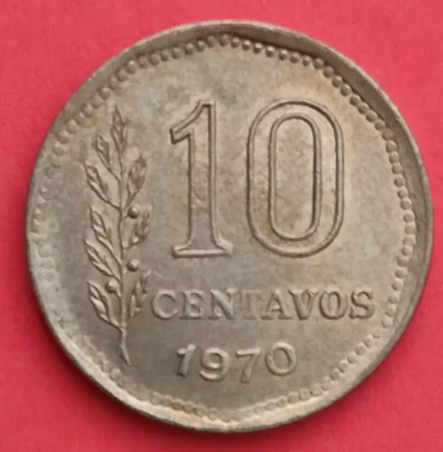 Moneta  Argentina ,  10 centavos del 1970 ,  circolata