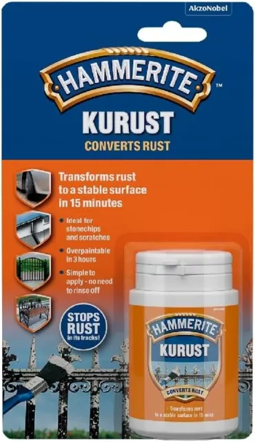 Hammerite Kurust Rust Killer Converts Rusty Metal 1 Coat Rust Treatment 90ml