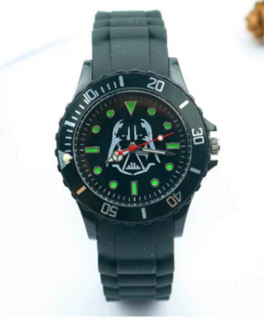 Star Wars Darth Vader Silicone Strap Wristwatch Black Wrist Watch Kids Men GN DL