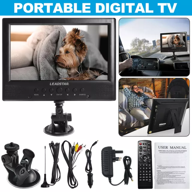 9 inch Portable 1080P HD TV Freeview Digital Television Player Home Travel