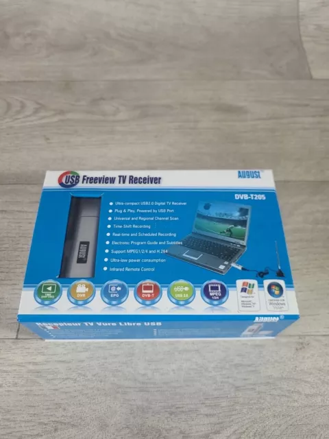 AUGUST DVB-T205 PC/LAPTOP USB Freeview TV Receiver and Recorder £9.95 -  PicClick UK