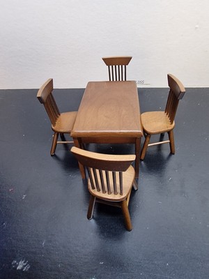 Dolls House mobili Oak Paese tavolo e 4 SEDIE 1.12th S1 
