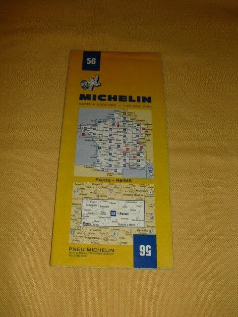 Ancienne Carte Routière Michelin Verte N°96 - Environs De Paris - Édition 1956