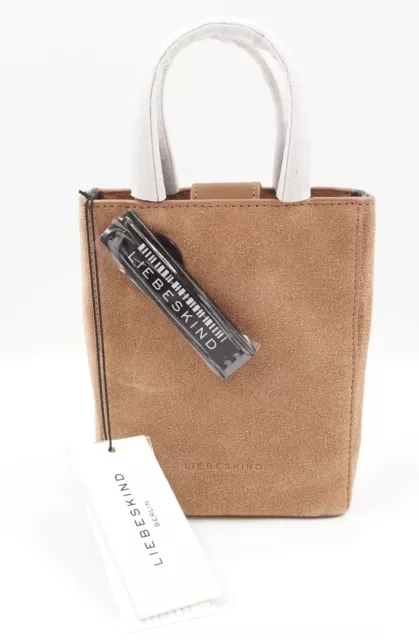 Liebeskind Mujer Bolsa con Asas de Mano Pequeño Braun Uni Cuero Velour Nuevo B6