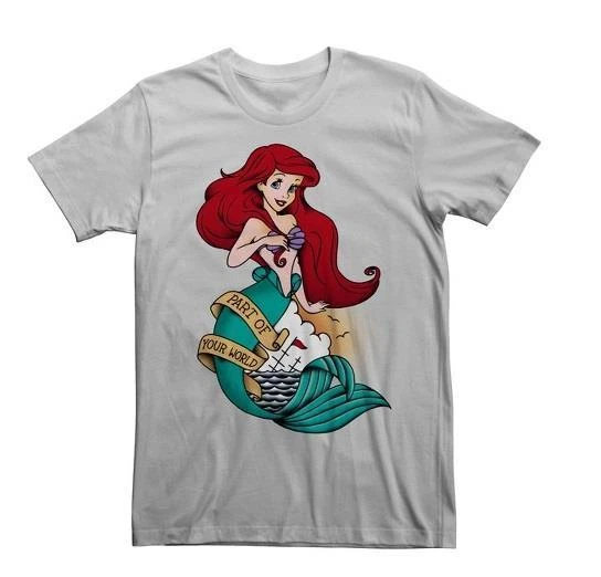 ARIEL THE LITTLE Mermaid ~ Tattoo Design ~ Tee T-SHIRT ~ Men’s L XL