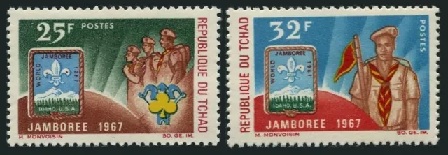 Chad 144-145,MNH.Michel 185-186. Boy Scout World Jamboree,1967.