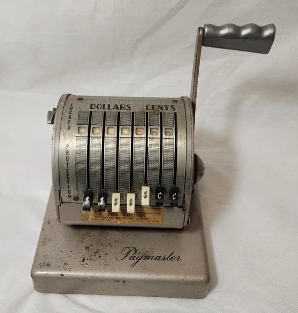 VTG Paymaster Series X-900 , 7 column,  Mid Century  Check Embosser