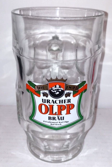 URACHER OLPP BRAU Glass Beer Mug (0.5L) - German Beer - Good Condition