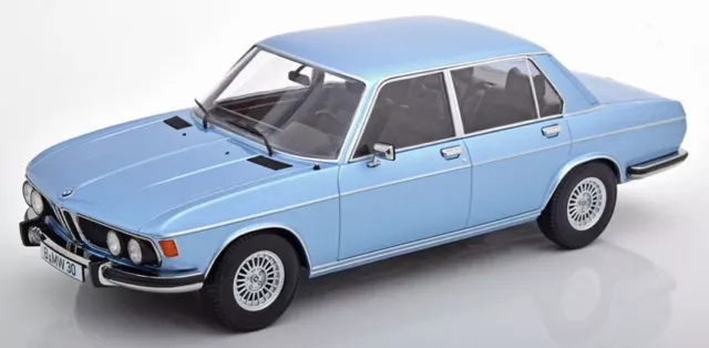 KK Scale BMW 3.0S E3 2 Series 1971 Light blue Metallic 1:18 Scale