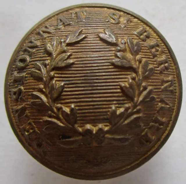 Bouton bombé en métal doré : Pensionnat Saint Bernard de 22 mm