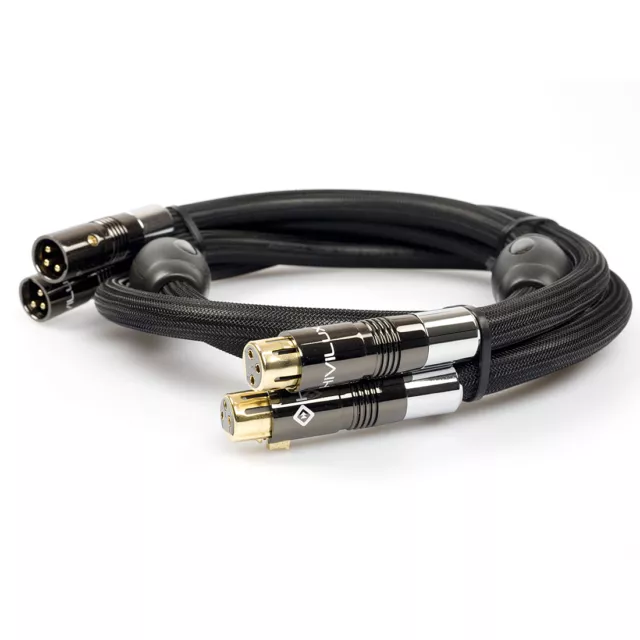 NEU HiViLux Referenz HIFI Balanced/NF/XLR-Kabel OCC/SCC Ø=14mm Stereopaar 2x3m