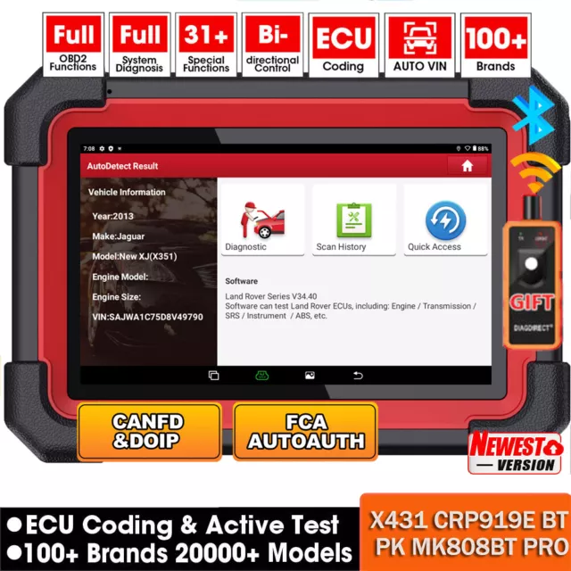 LAUNCH X431 CRP919E OBD2 Car Diagnostic Scanner Full System Bi-Directional BT