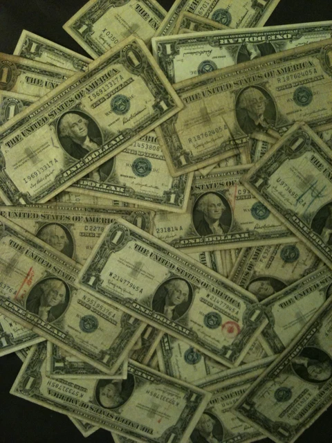 One Dollar Note $1 Silver Certificate Blue Seal Bill Currency VG