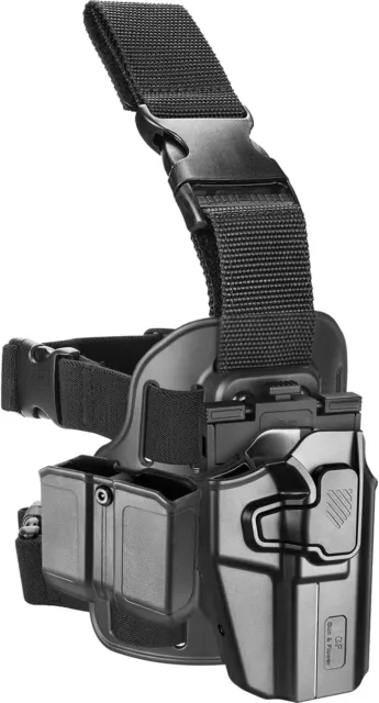 Level II Tactical Drop Leg Holster,Universal Leg Holster Fits 100+ Pistols Glock