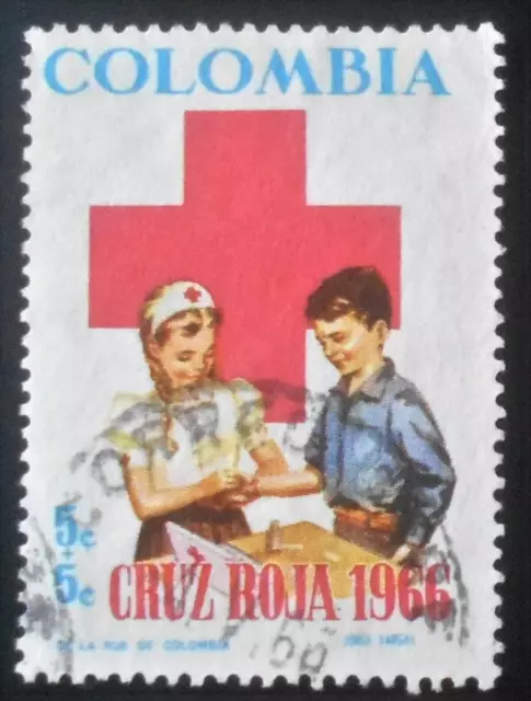 Colombia - Colombie - 1966 Postal Tax 5+5 ¢ Youth administering aid used (363) -