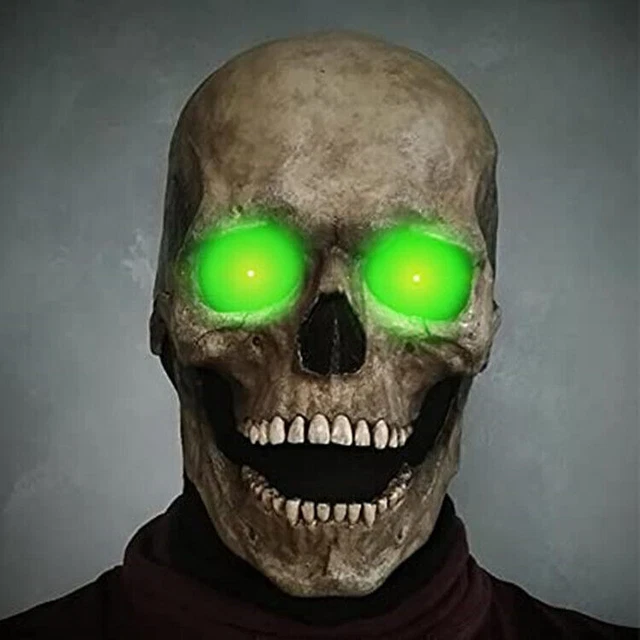 Masque Crâne Complet Halloween En Latex - Mâchoire Mobile, Cosplay Effrayant, Pour Fêtes Déguisées
