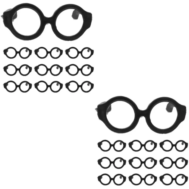 40 Pcs Doll Glasses Dollhouse Miniature Accessories Eyeglasses Black