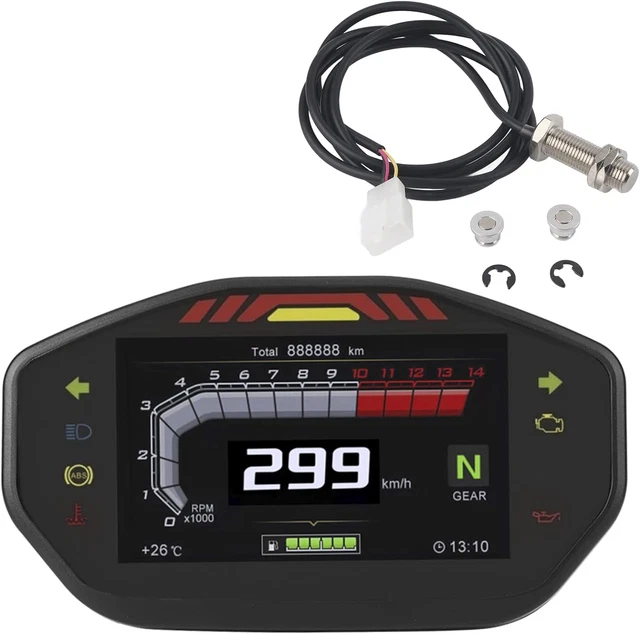 Tachimetro Digitale Universale Per Moto 48V/60V - LCD Multifunzione Con Indicatore Batteria E Luci!