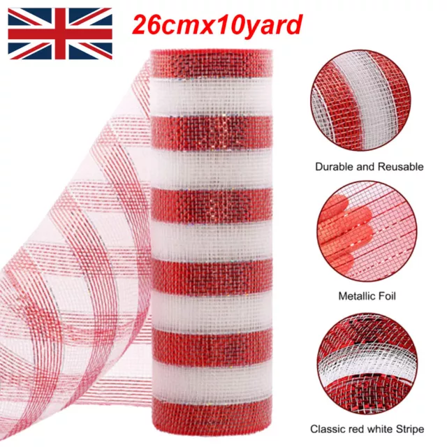 100m Chunky Red & White String Cord Christmas Gift Wrap Candy Cane