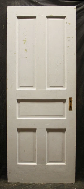 30"x77" Antique Vintage Old Victorian SOLID Wood Wooden Interior Door 5 Panels
