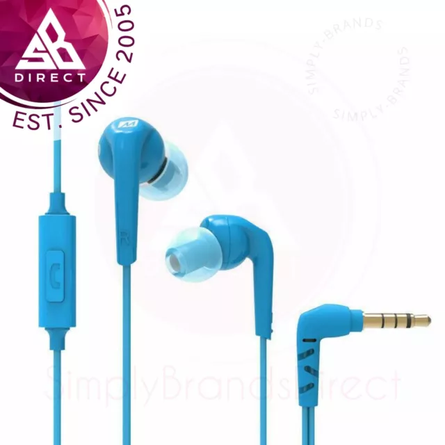 MEE Audio RX18P Comfort-Fit In-Ear Casque avec Microphone & Télécommande │ Bleu