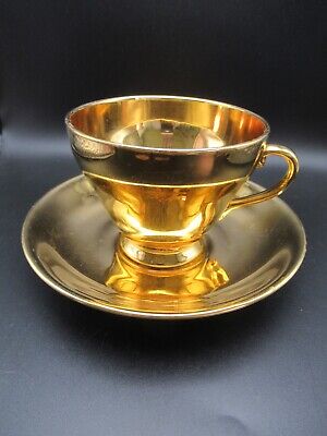 Vintage  tea cup saucer Royal Winton Grimwades England bone china Gold Luster